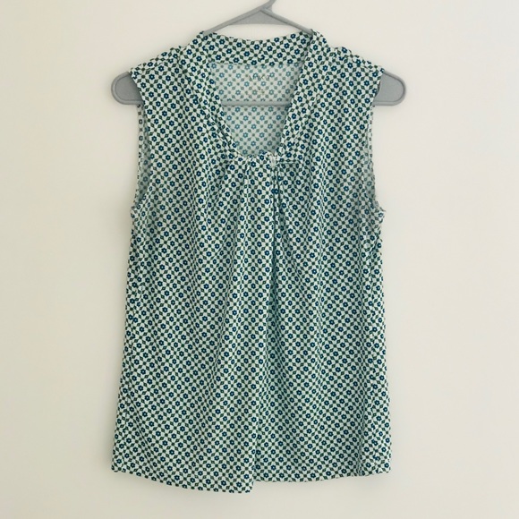 Talbots Green and Blue Patterend Blouse - Picture 1 of 4